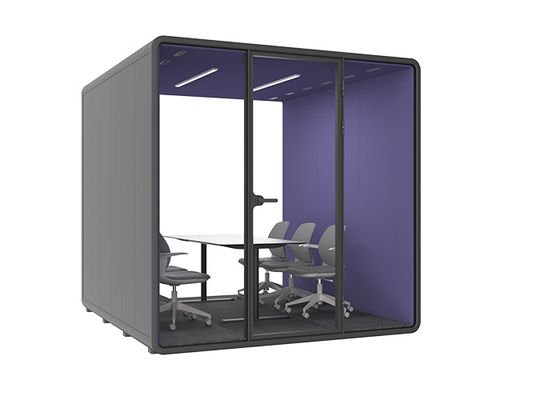 Hecor Acoustic Pod for 6-8 person Free Assembly office pods silent meeting booth with Magnetic Catch Sound Insulated room 