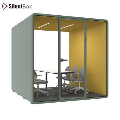 Modular Office Meeting Pod with STC30dB Soundproofing and 100-240V Power Supply for Private Meetings
