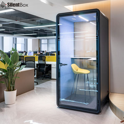 Modern Silent Booth with Low Noise Air Circulation and Sound Damping Felt & Polyester Fiber for Office Meetings