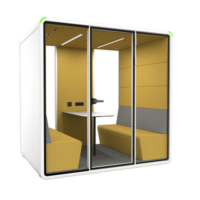 Office Padding Pods Acoustic Fabric Padding Soundproof Phone Booth with Sofa Desk Furniture