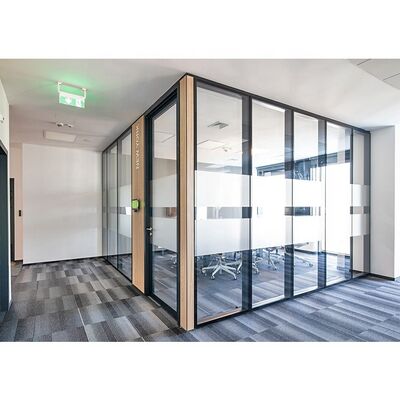 Soundproof Office Glass Partition Wall Glass Wall Partition System with Door