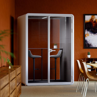 Cabine Acústica Silenciosa de Reunião de Tamanho Médio com 12V-USB para Dois Espaços de Trabalho Privados